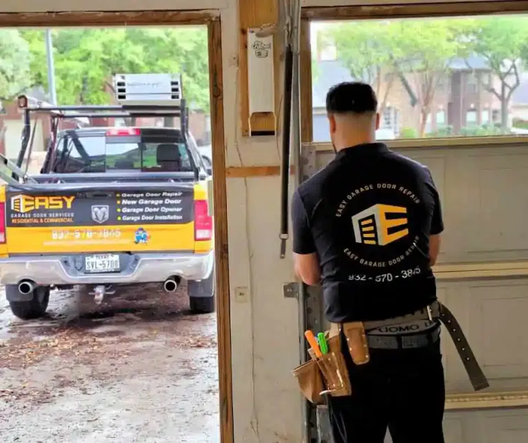 Residential garage door repair for closing and reversal problems in Houston