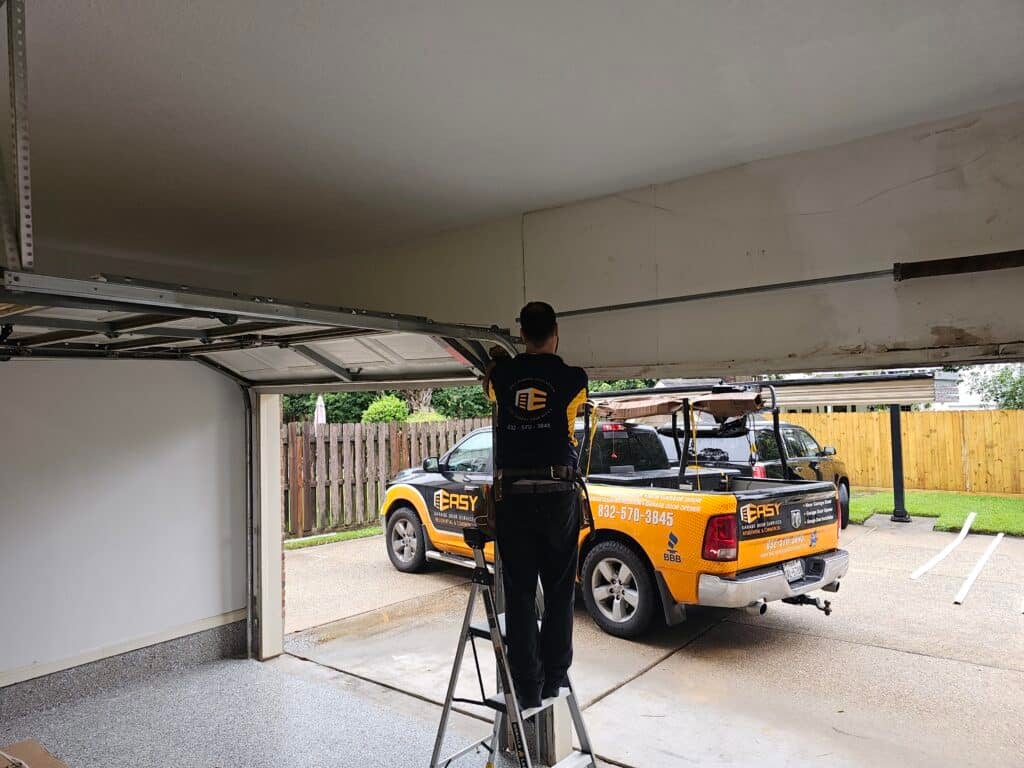 New Garage Doors Near Houston TX – Rusted and Warped Door Replaced on Maple Valley Rd, Houston, TX