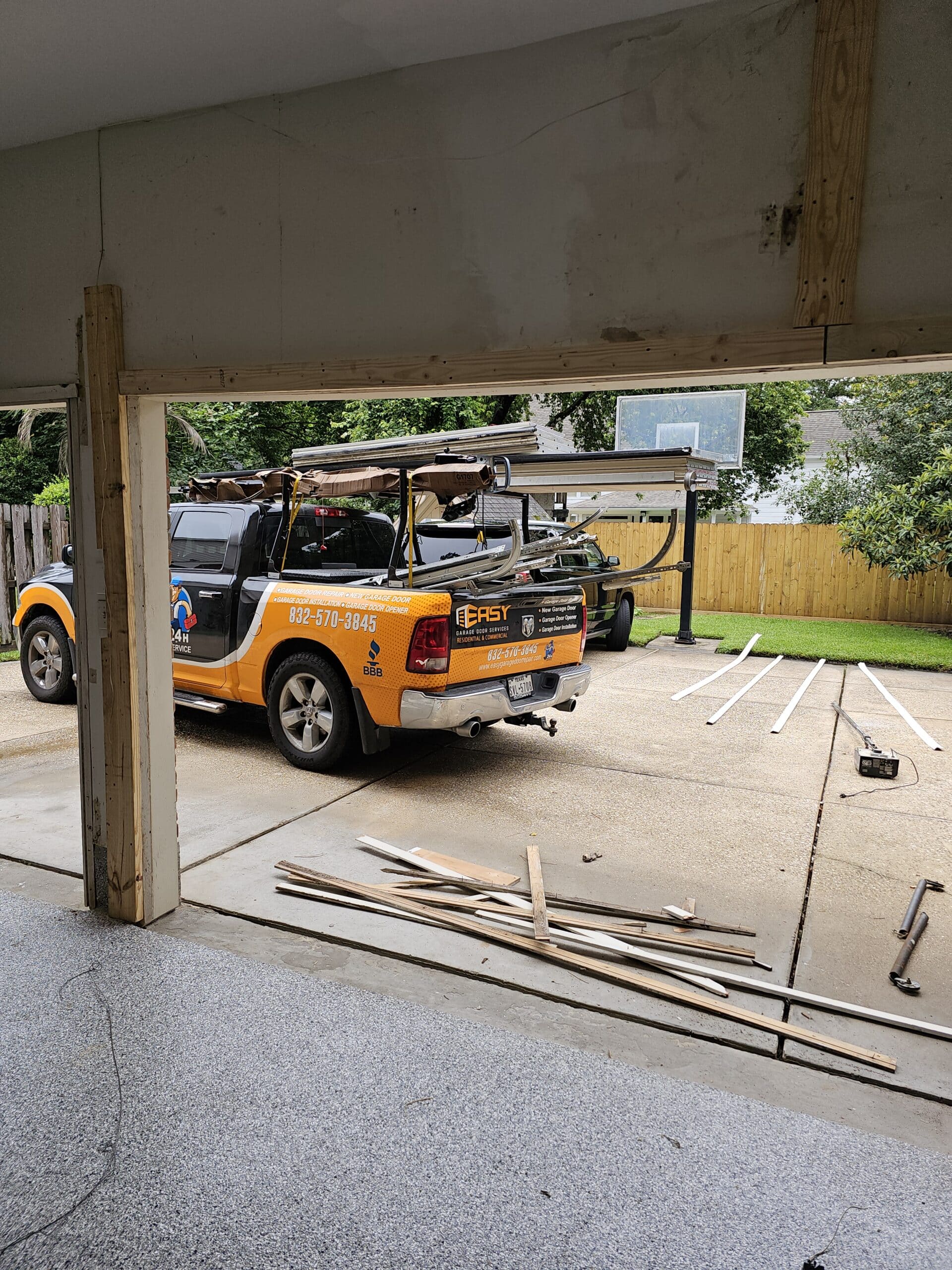 Garage Door Repair – Full Frame Rebuild on Bryn Mawr Ln, Houston, TX