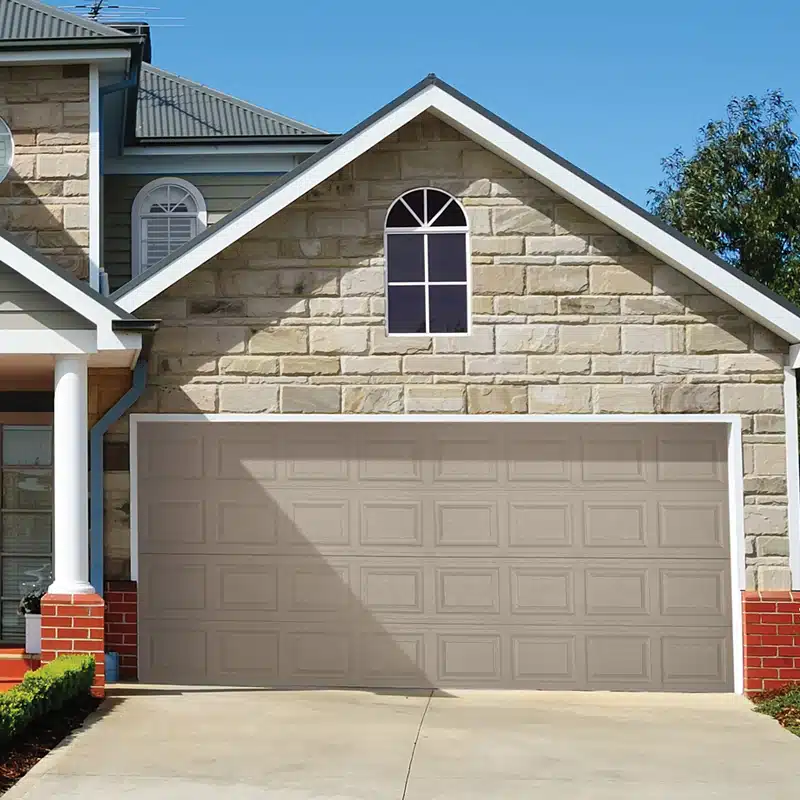 Traditional raised panel garage door