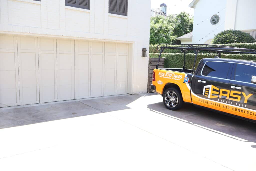 White Modern Garage Door Installation Houston