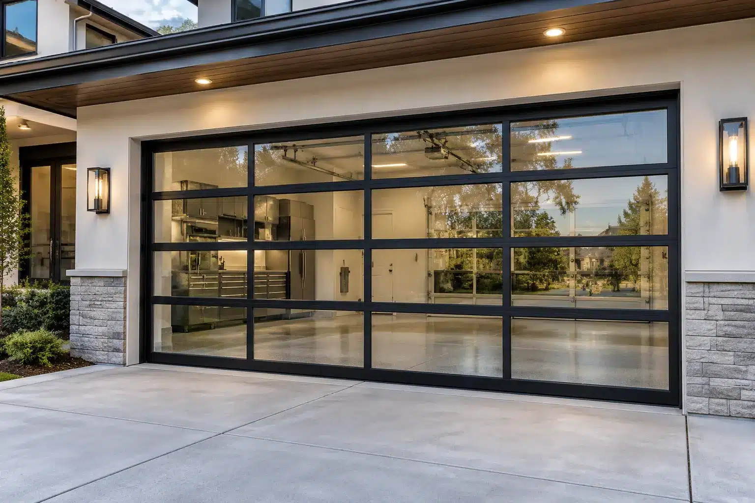clear glass door