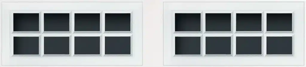 Stockton window insert option shown for the Carriage Creek garage door